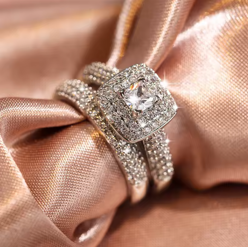 Engagement ring for women 2 pcs