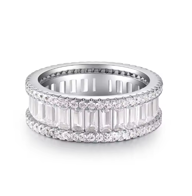 Sapphire Moissanite Wedding Ring