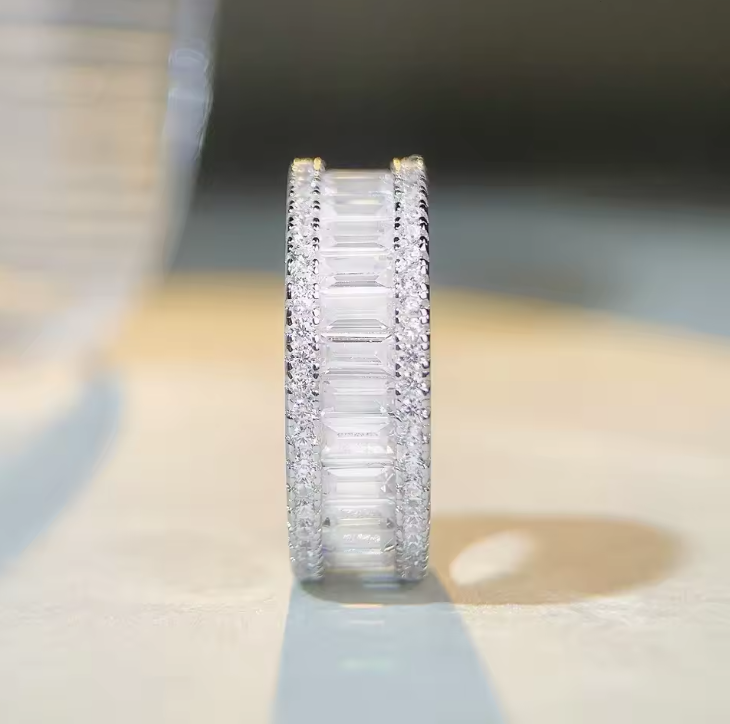Sapphire Moissanite Wedding Ring