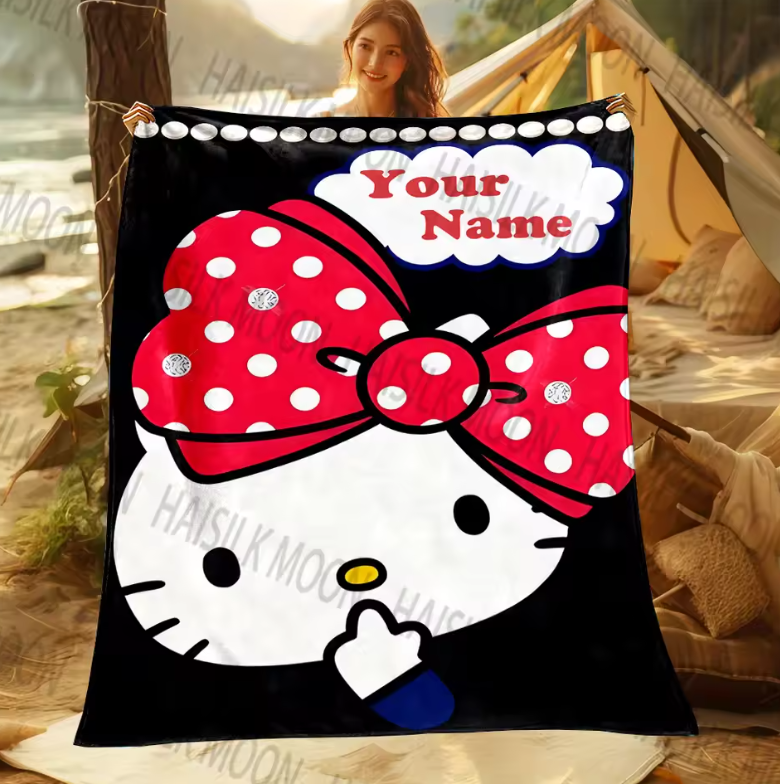 Hello Kitty Plush Custom Blanket King Size