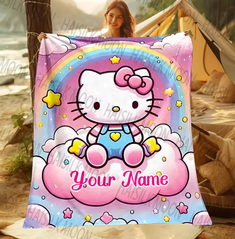 Hello Kitty Plush Custom Blanket King Size