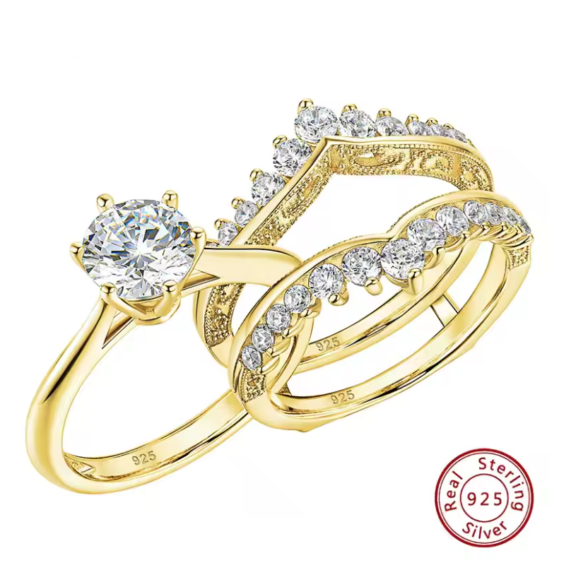 Moissanite Vintage Stackable Wedding Rings