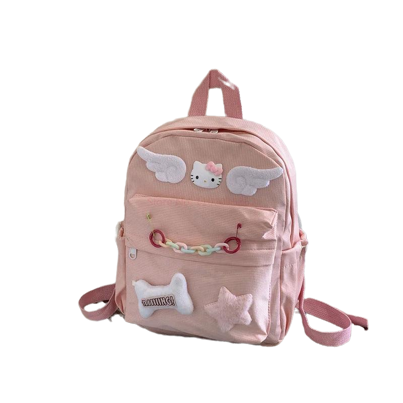 Adorable Hello Kitty Denim Bag - Diamond Chain Design