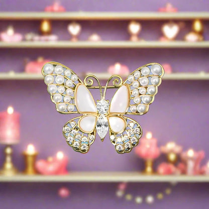 Butterfly Pearl Brooch