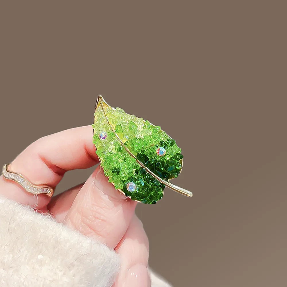 Green Leaf Brooch