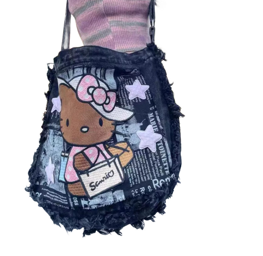 Hawaiian Hello Kitty Denim Bag | Cute Tote | Limited Edition