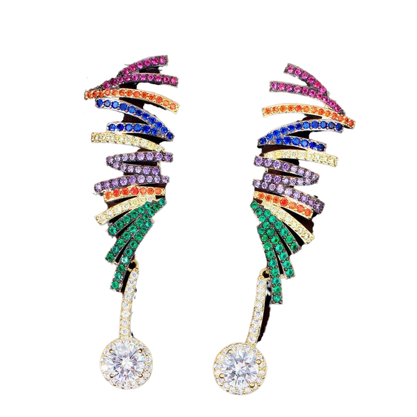 Colorful Zirconia Stones Dangling Earrings