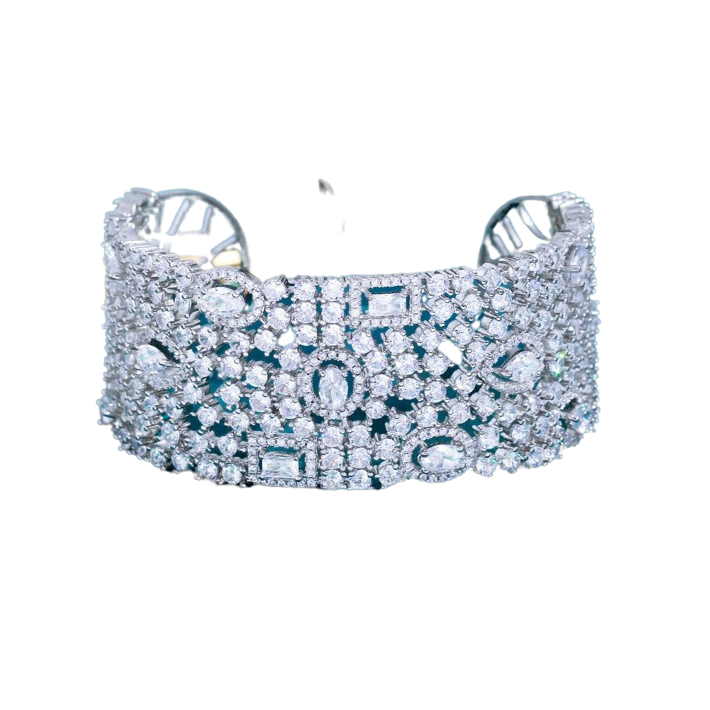 CZ Pave Wide Bridal Bracelet