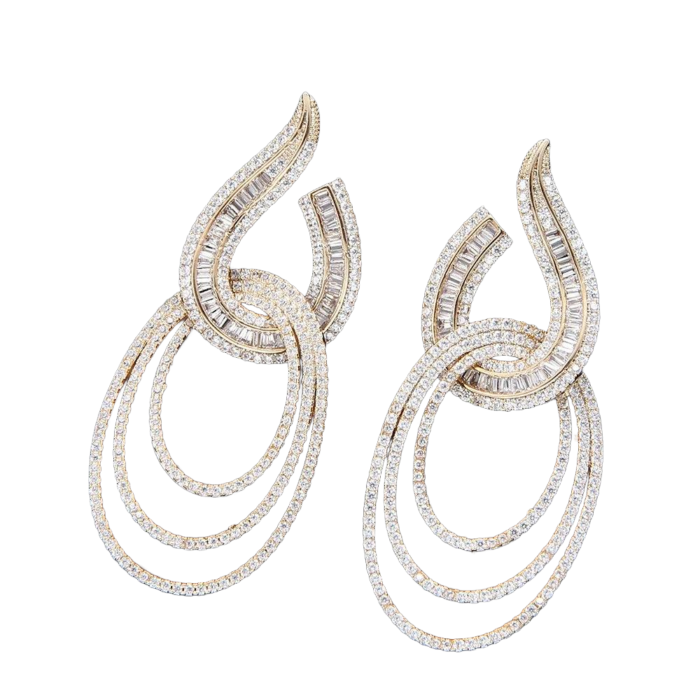Cubic Zirconia Bridal Drop Earrings