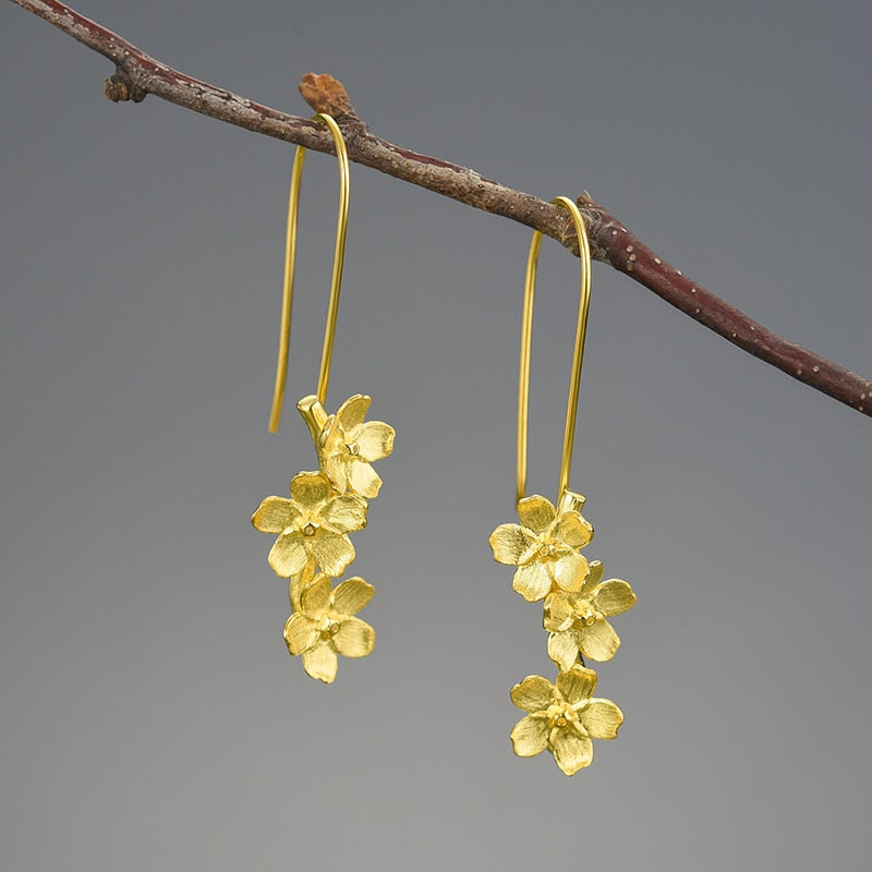 Wedding Fresh Flower Dangle Earrings