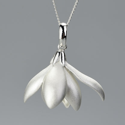 Elegant Magnolia Flower Pendant without Necklace