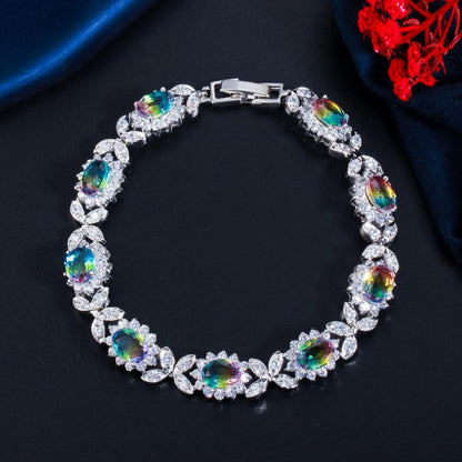 Mystical Zirconia Leaf Flower Bracelet