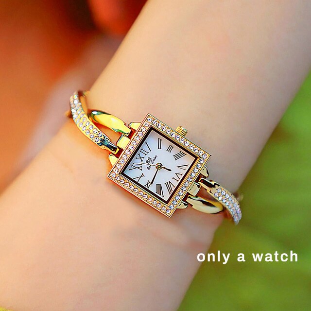 Women Square Rhinestones Watch Set