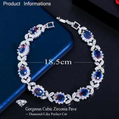 Mystical Zirconia Leaf Flower Bracelet