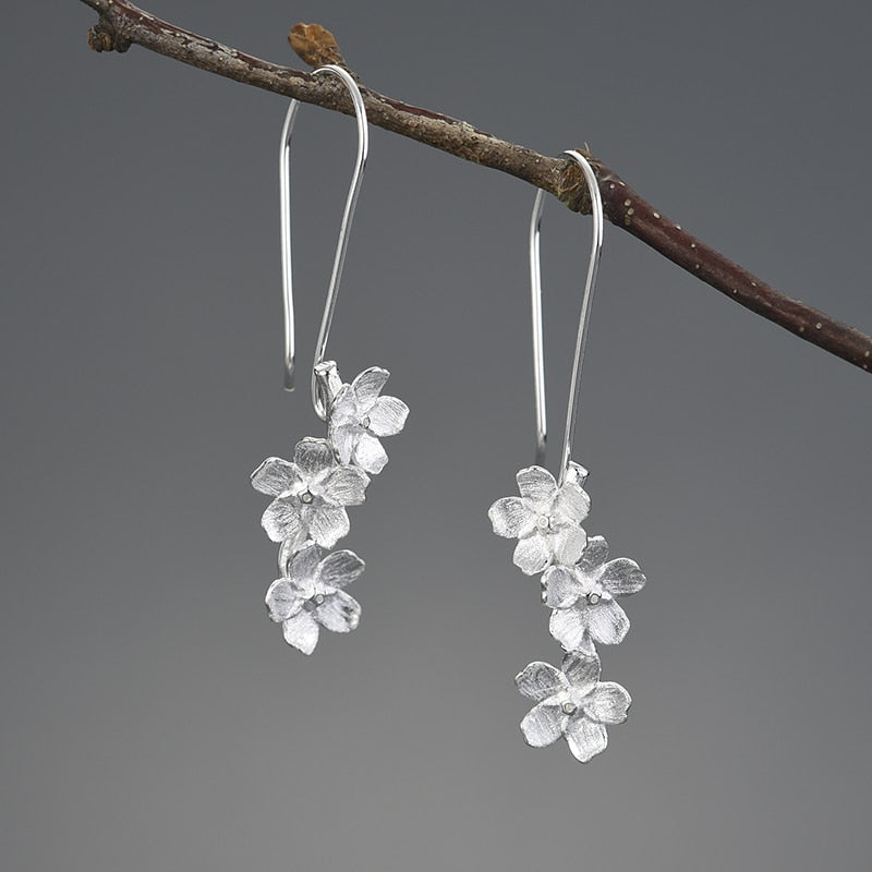 Wedding Fresh Flower Dangle Earrings