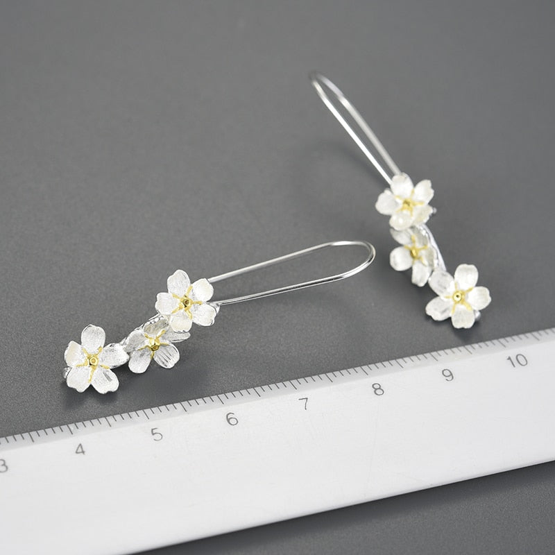 Wedding Fresh Flower Dangle Earrings