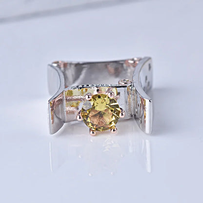 Yellow Topaz Engagement Ring | Unique Wedding Ring