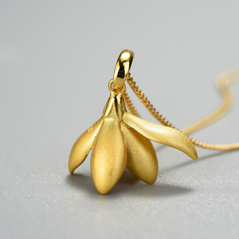 Elegant Magnolia Flower Pendant without Necklace