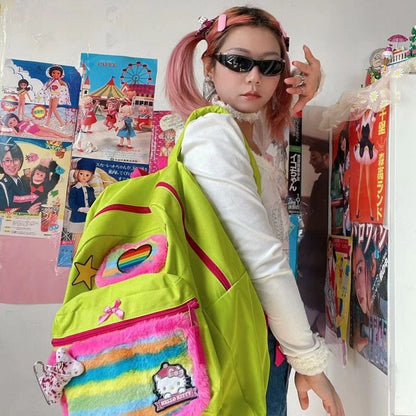Hello Kitty Rainbow Star Backpack – Perfect for School & Travel