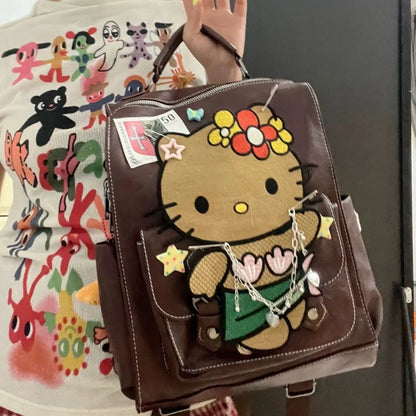 Hello Kitty Leather Backpack | Hawaiian Hello Kitty Bag