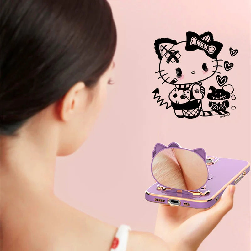 Hello Kitty Samsung A Case | Stylish Mirror Cover | Cute Accessories