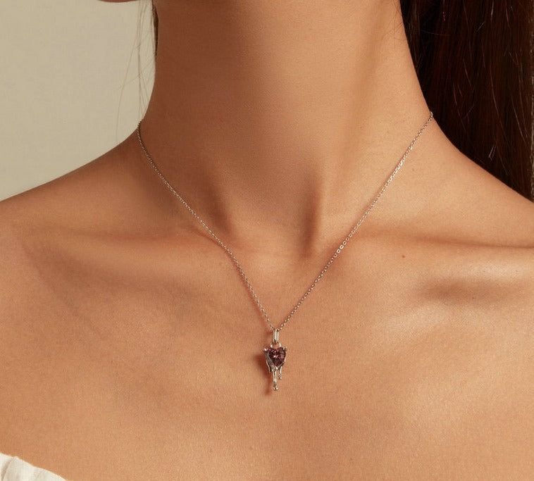 Dripping Love Heart Necklace