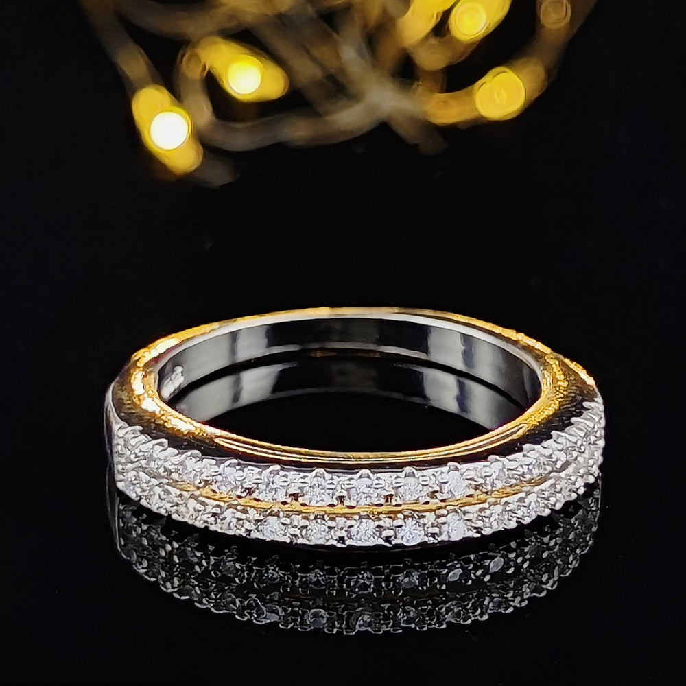 Trendy Silver Bride Wedding Ring Set