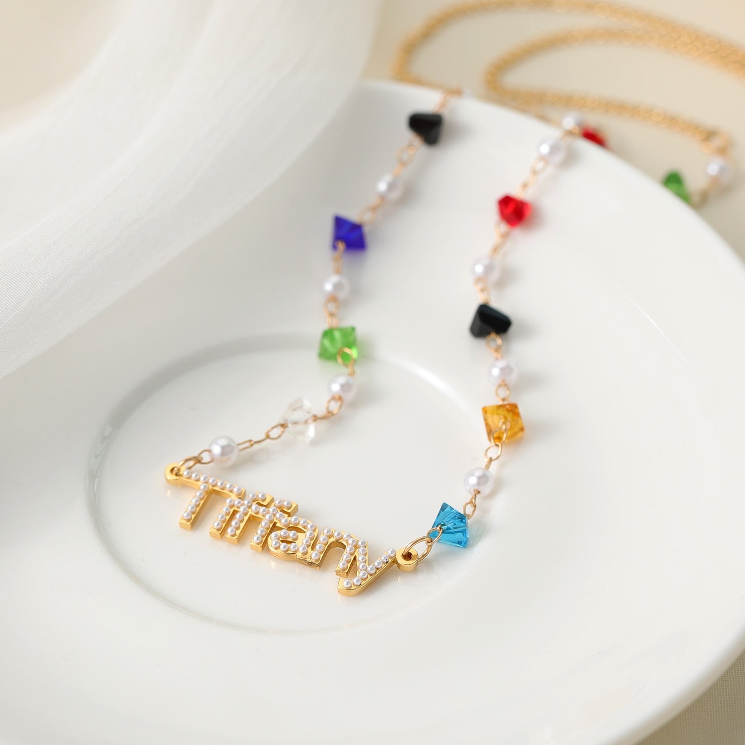 Personalized Name Necklace With Birthstones