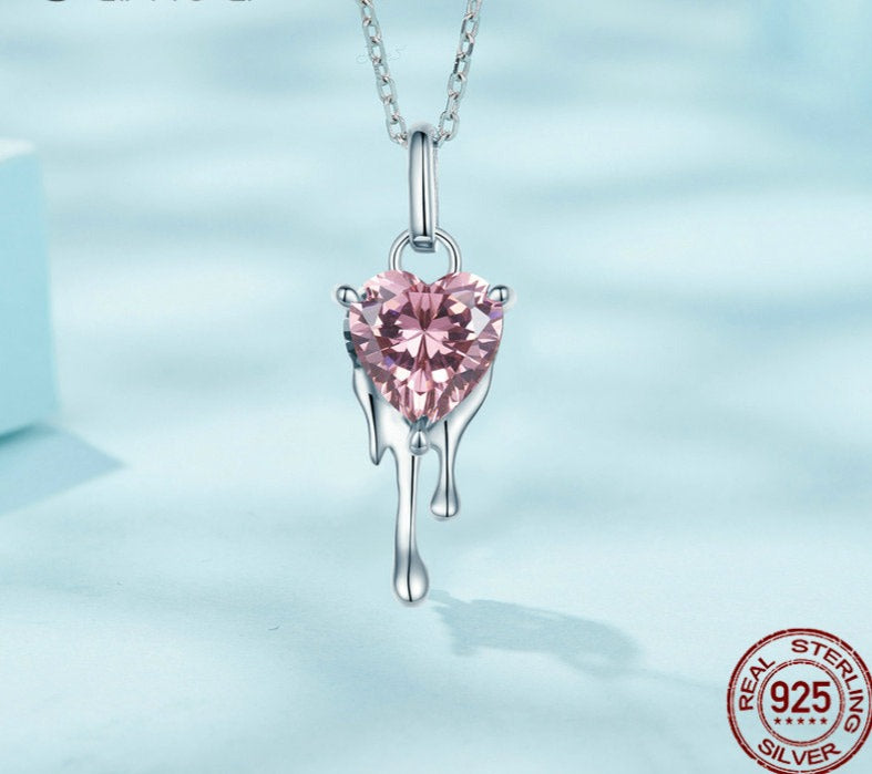 Dripping Love Heart Necklace