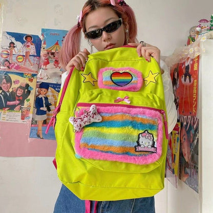 Hello Kitty Rainbow Star Backpack – Perfect for School & Travel