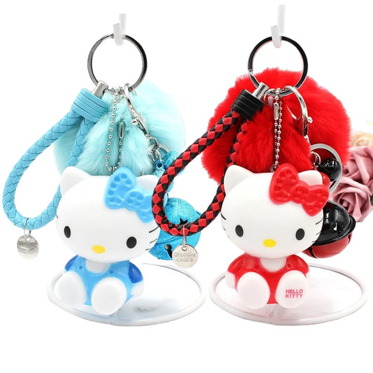 Hello Kitty Keychain with Fur Ball