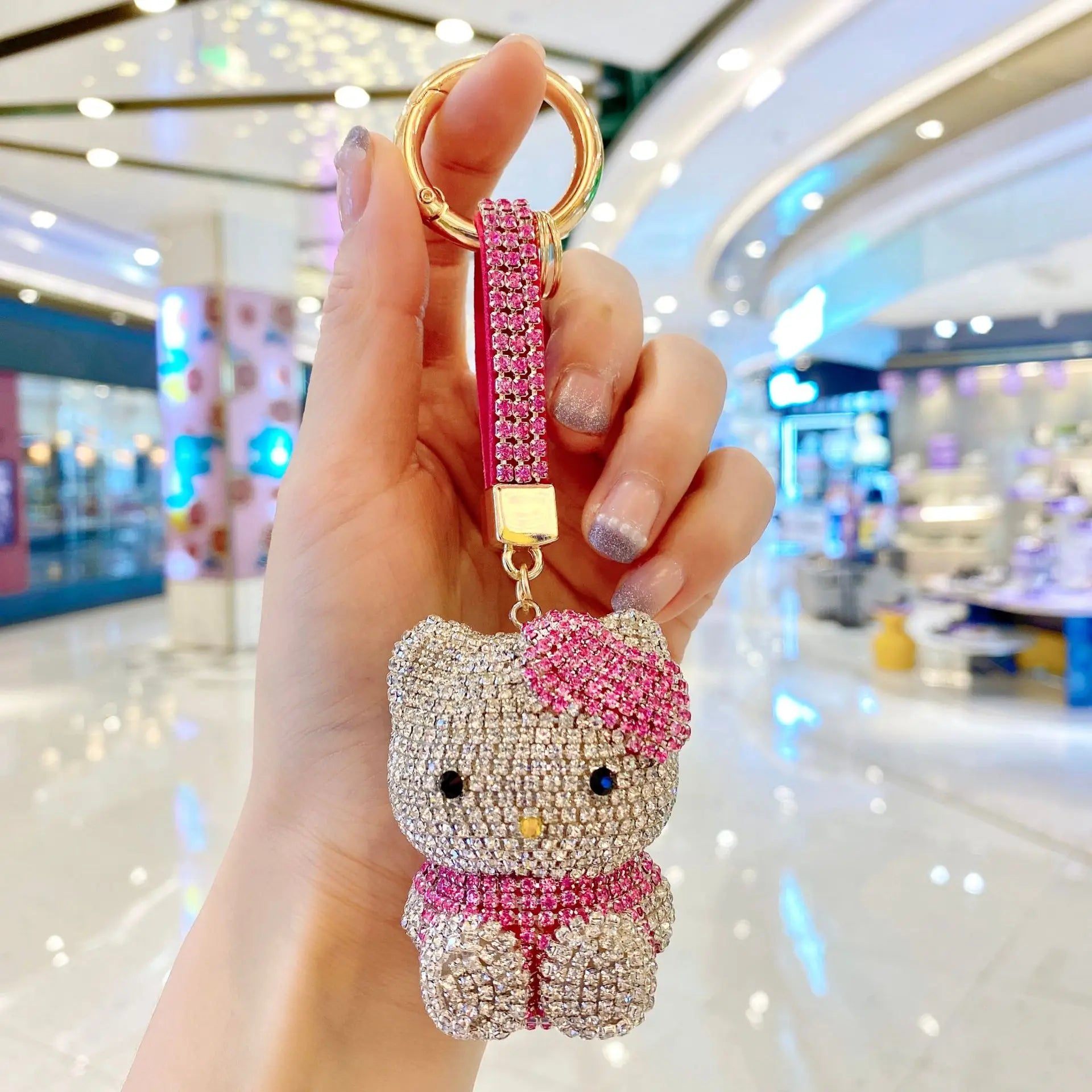 Hello Kitty Bling Rhinestones Keychain