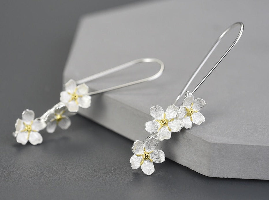 Wedding Fresh Flower Dangle Earrings