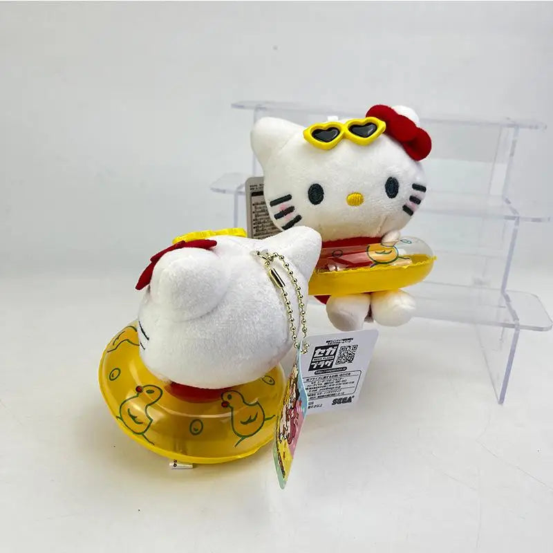 Plush Hello Kitty Hawaiian Keychain With Ring