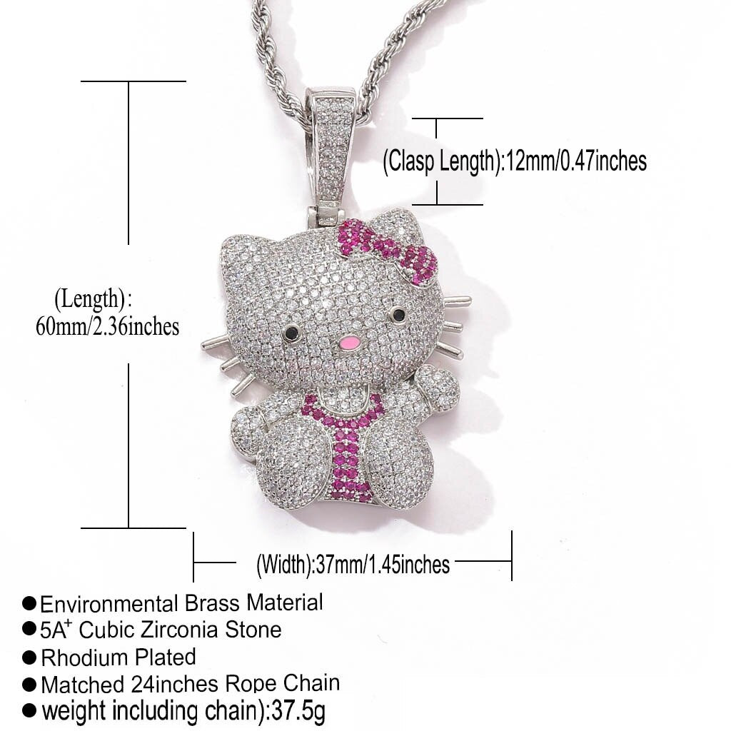 Bling Hello Kitty Y2k Hip Hop Necklace