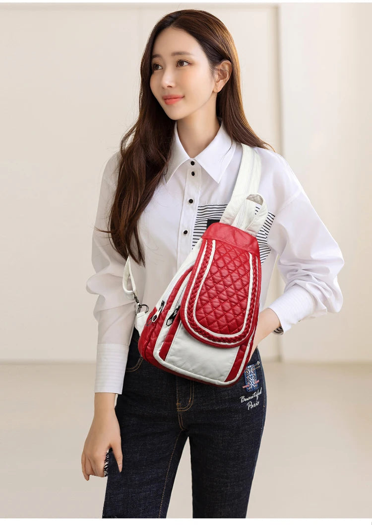 Women red Backpack