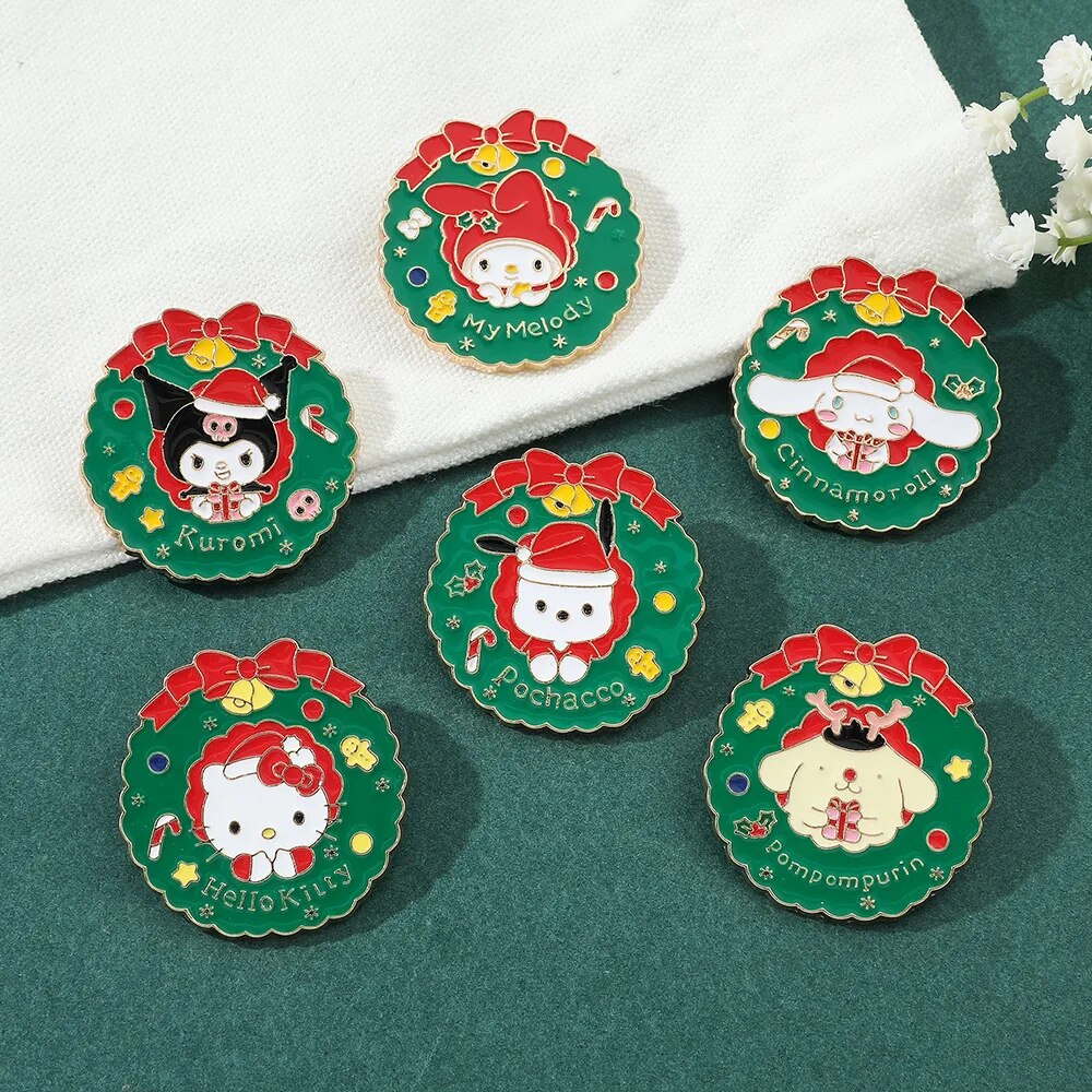 Kawaii Sanrio Christmas Lapel Pins