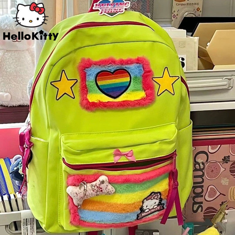 Hello Kitty Rainbow Star Backpack – Perfect for School & Travel