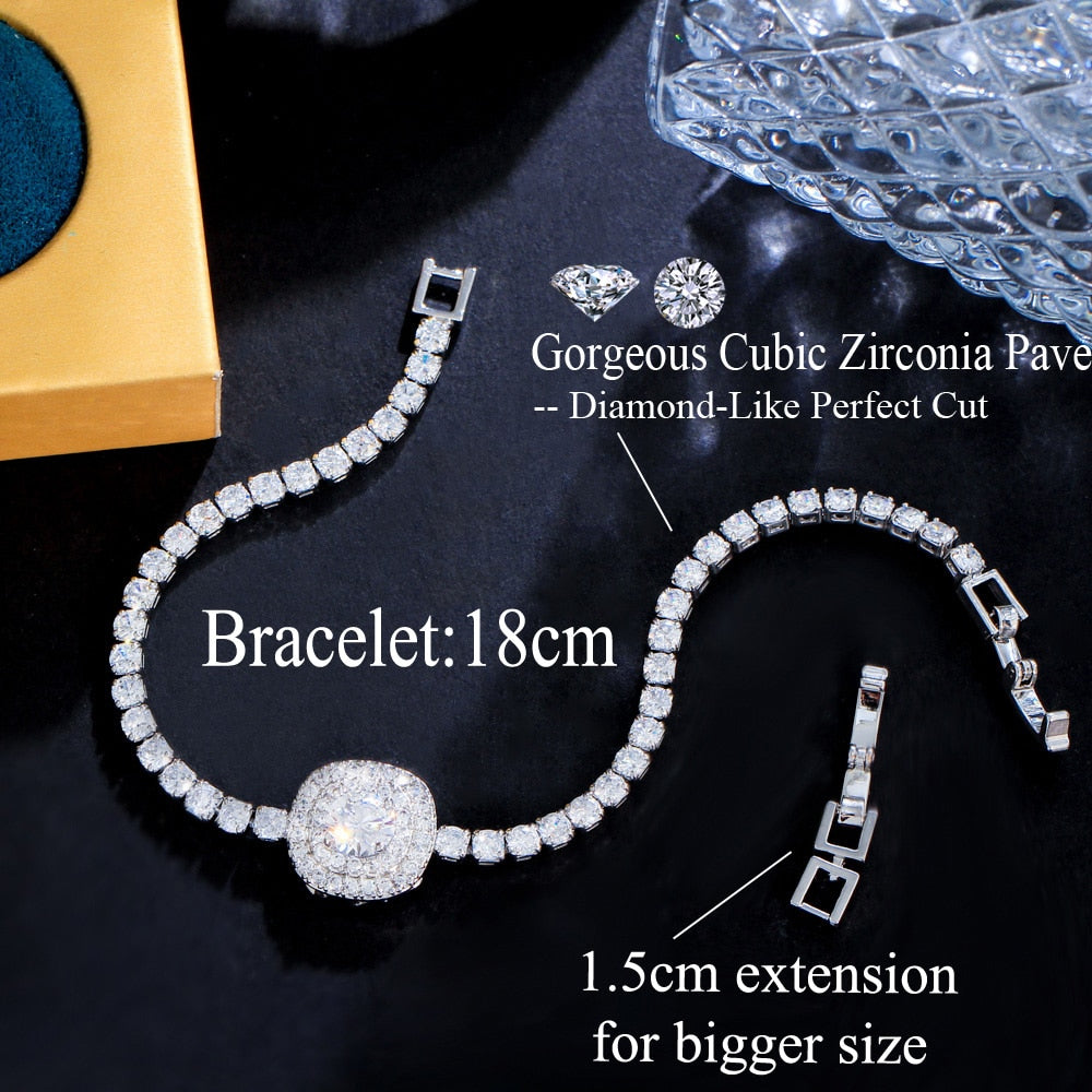 Shiny Zirconia Crystal Tennis Chain Bracelet