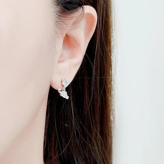 Cinnamoroll Hello Kitty Silver Earrings