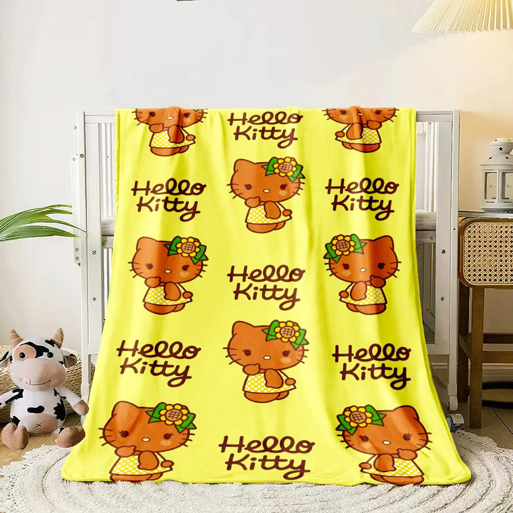 Summer Hello kitty Flannel Blanket