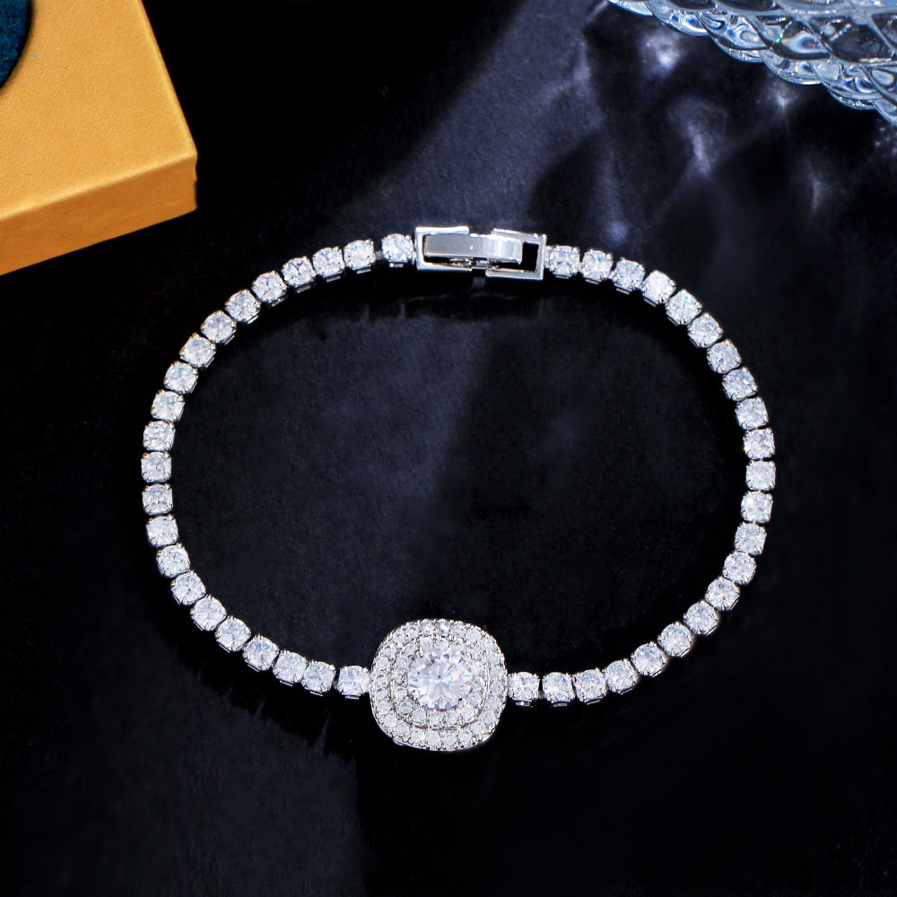 Shiny Zirconia Crystal Tennis Chain Bracelet