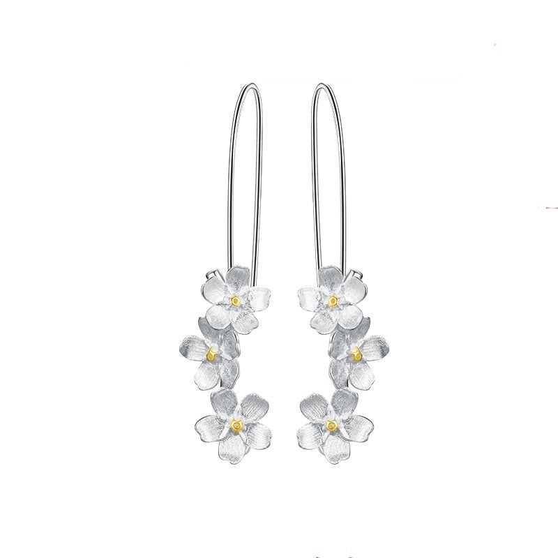 Wedding Fresh Flower Dangle Earrings