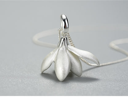 Elegant Magnolia Flower Pendant without Necklace