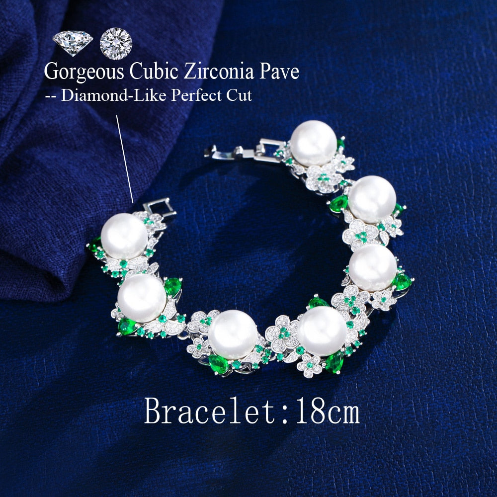 Cubic Zirconia Pearl Luxury Bracelet