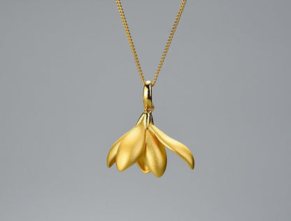 Elegant Magnolia Flower Pendant without Necklace