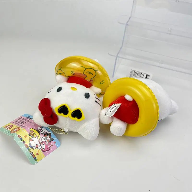 Plush Hello Kitty Hawaiian Keychain With Ring