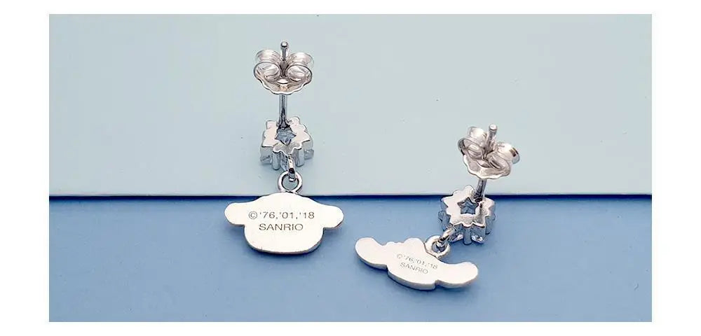 Cinnamoroll Hello Kitty Silver Earrings