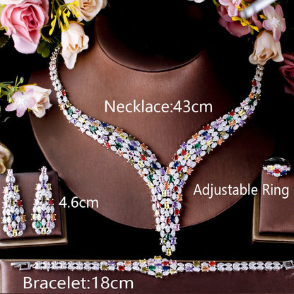 Women Wedding Jewelry | Multicolor Zircon Bridal Set