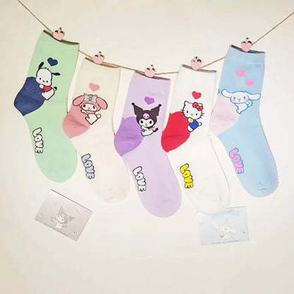 Sanrio Girl Socks 5 Pairs